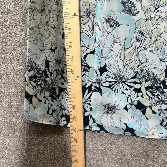 Nine & Co Babydoll Blouse Tank Top Women 10 Blue Floral V Neck Whimsy Fairy Y2k - Picture 9 of 11